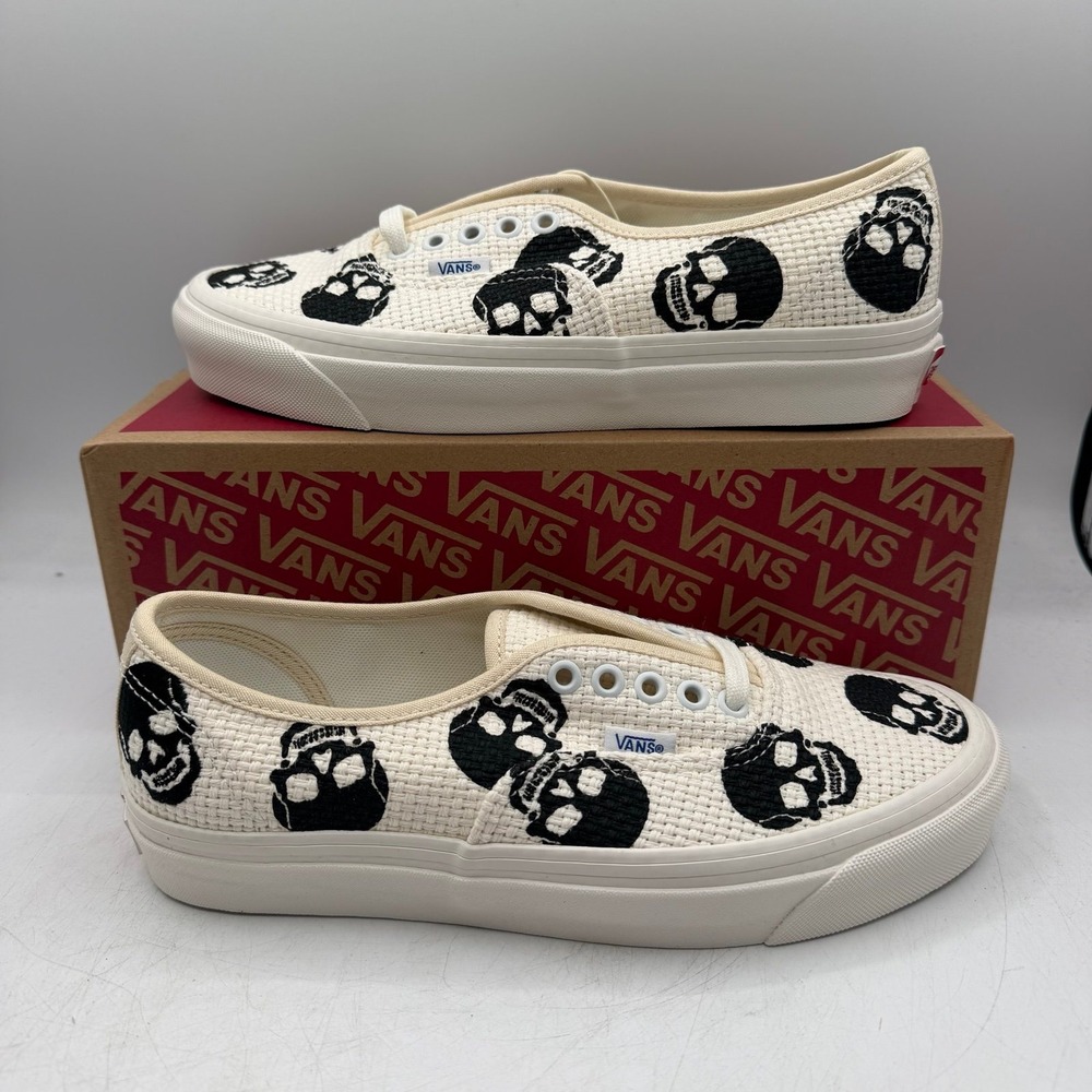 VANS Anaheim Factory Authentic 44 DX Needlepoint Skulls Shoes Mens 8 Womens 9.5